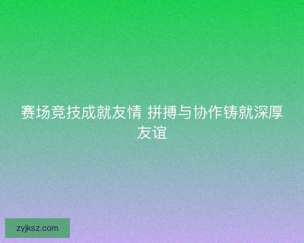 赛场竞技成就友情 拼搏与协作铸就深厚友谊